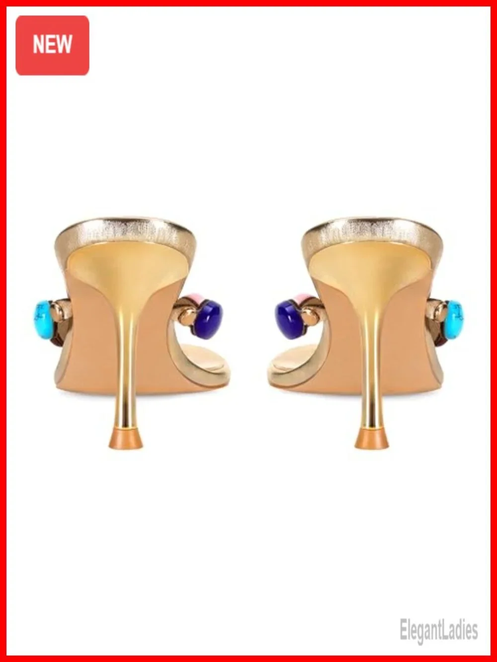 Jeweled Strappy Thong Kitten Heel Sandals Bohemia Vegan Leather